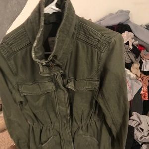 Army green trench coat